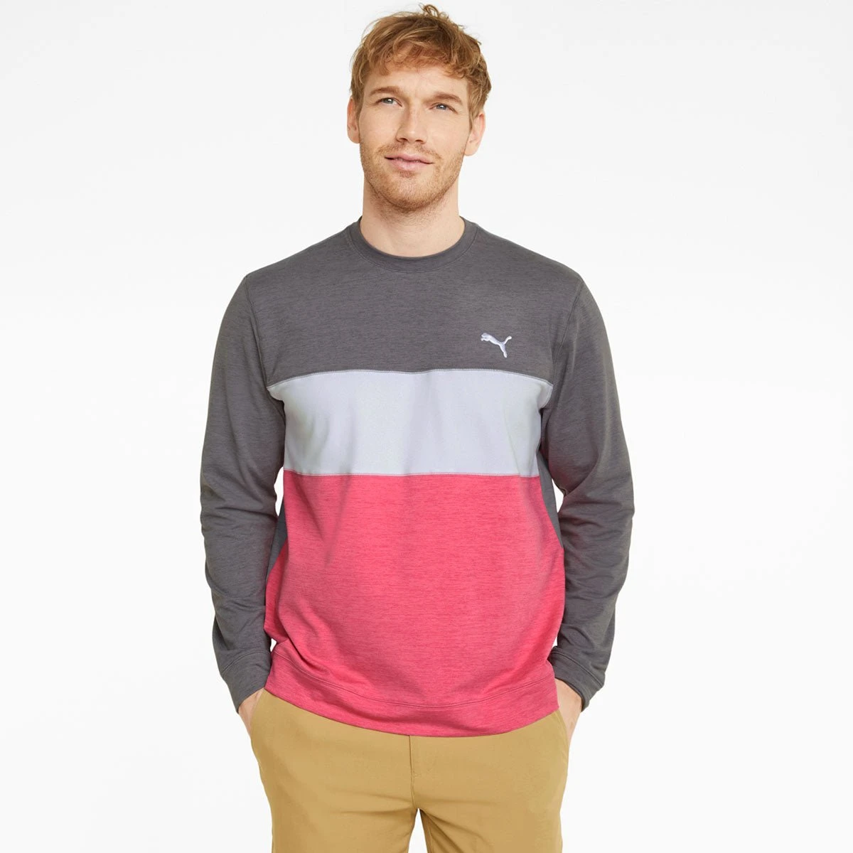 Puma Cloudspun Colourblock Crew Neck Golf Mid Layer 535458 5 Puma Cloudspun Colourblock Crew Neck Golf Mid Layer 535458 - Image 3